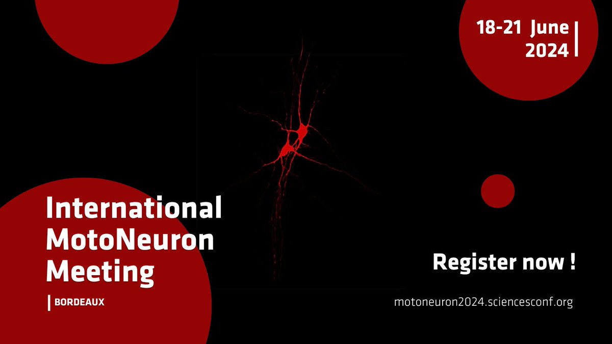 Neuro_Bordeaux's tweet photo. 🧠 The @MotoNeuronSoc's Meeting will take place in Bordeaux on June 18th to 21st!
Deadline for abstracts deposit: April 5th.
Deadline for early bird: April 19th.
🖊 The registrations are available online : https://t.co/mx4VDbbBHG
#Motoneuron #meeting #Bordeaux https://t.co/KrO6TCw5NW