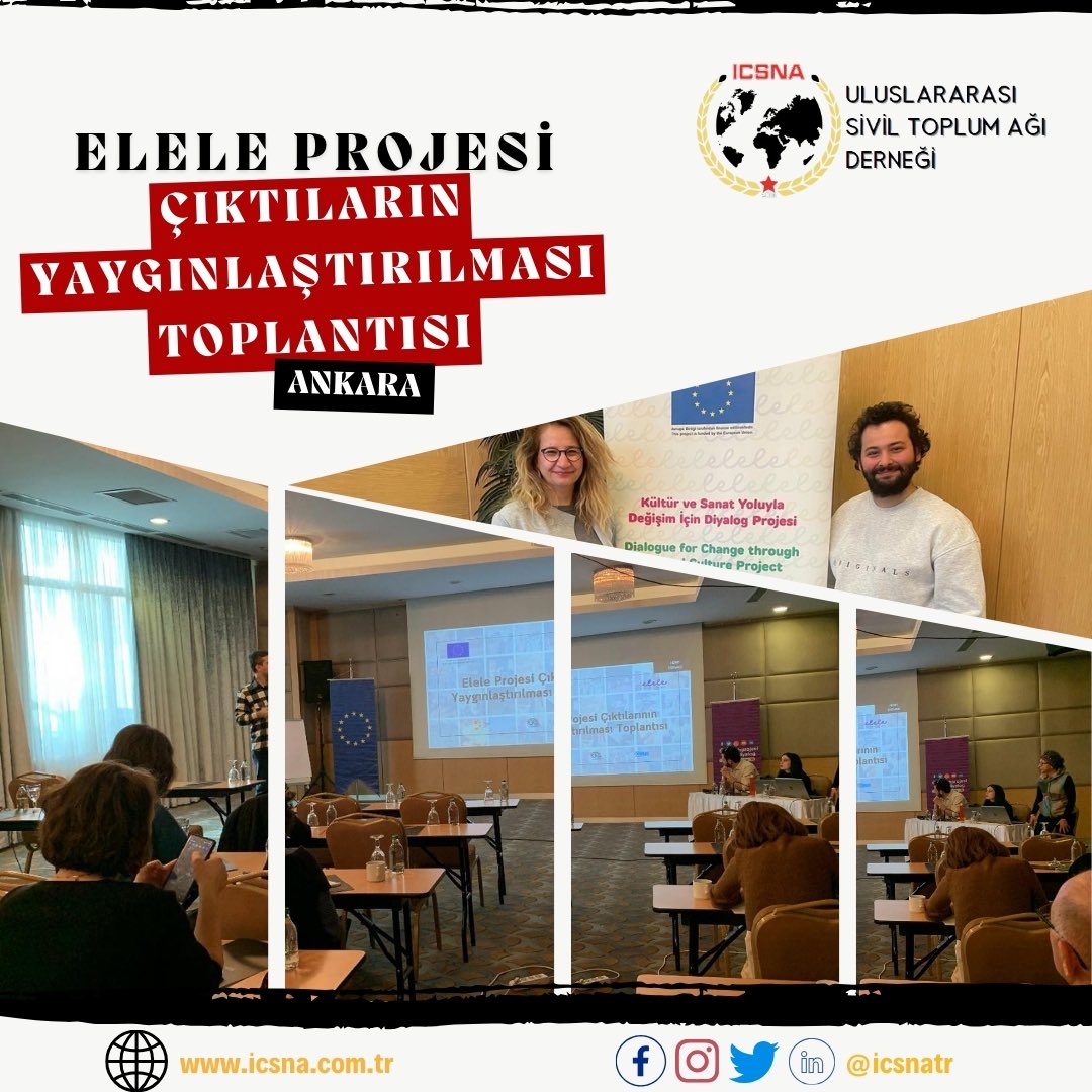 Avrupa Birliği tarafından desteklenen, Gençlik Servisleri Merkezi Derneği, Uçan Süpürge Vakfı ve Devlet Tiyatroları Opera ve Balesi Çalışanları Yardımlaşma Vakfı’nın yürüttüğü ‘Kültür ve Sanat Yoluyla Değişim için Diyalog (Elele) Projesi’nin Yaygınlaştırma Toplantısına katıldık.