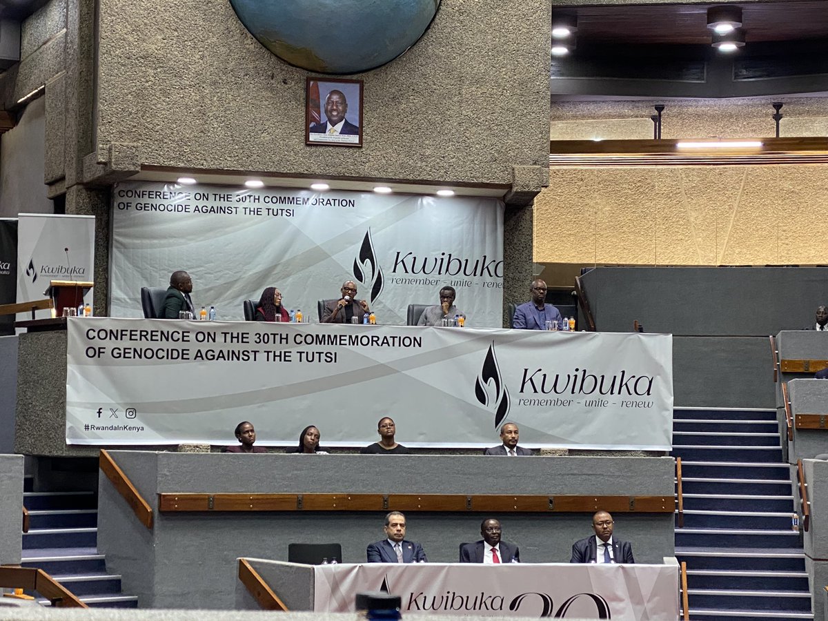 Interactive and very Informative panel discussion by @ProfPLOLumumba @LonzenRugira @FGoloobaMutebi @CharityKagwiNdugu moderated by @AmEugeneAnangwe during the Conference on the #30th Commemoration of Genocide against the Tutsi, hosted by @RwandaInKenya at @KICC_kenya