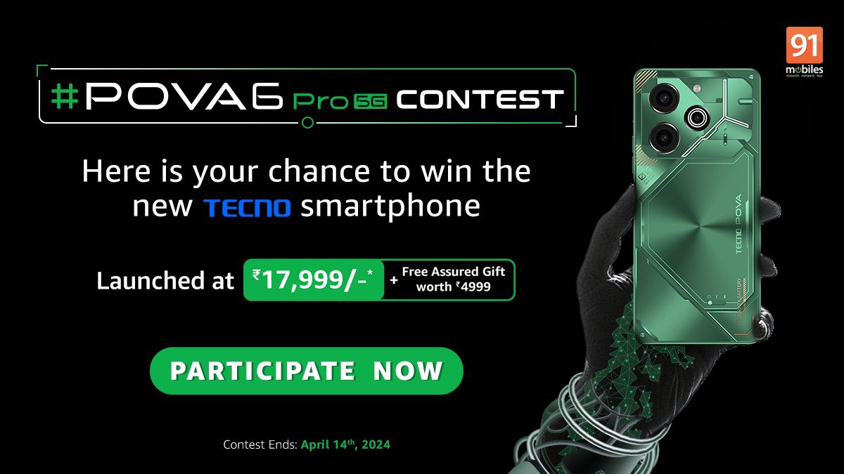 #ContestAlert Here's your chance to win the new TECNO POVA 6 Pro 5G and other exciting prizes by answering a few simple questions. All you need to do is participate in the #POVA6Pro5G Contest. So, what are you waiting for? Join now: bit.ly/49iqN1e