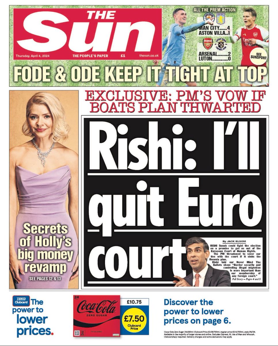 Nothing’s more important than protecting our borders – we could QUIT Euro court to stop boats, Rishi vows Top story from our Never Mind The Ballots @YouTube 📺 show Full story 👇 @SunPolitics thesun.co.uk/news/27100198/…