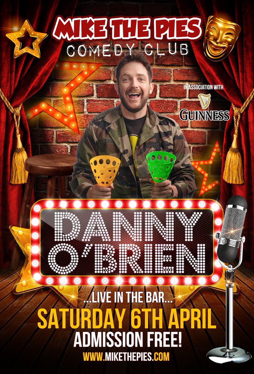 Comedy Club is back in Mike the Pies this Saturday night with the brilliant Danny O’Brien. Free Admission #Comedy #Listowel