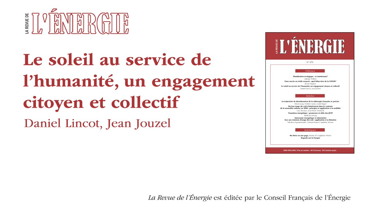 Le #soleil au service de l’humanité, un #engagement #citoyen et #collectif, par D. Lincot et @JouzelJean. Retour sur la conférence organisée au Collège de France pour le 50e anniversaire du congrès de l'@UNESCO sur le #solaire. Tribune en accès libre. bit.ly/3SQhpLQ