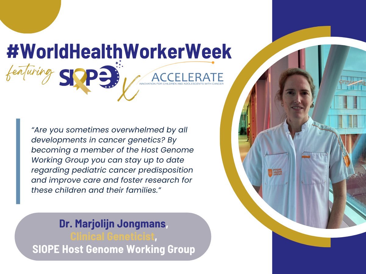 SIOPEurope's tweet photo. 🌟Introducing the SIOPE Host Genome Working Group!

#ChildhoodCancer often originate from cancer predisposition syndromes (CPS), and identifying affected children has crucial clinical implications.

Discover more 👉https://t.co/K1kol1cIos
#SIOPExACCELERATE #WorldHealthWorkerWeek https://t.co/juL5QsOCRR