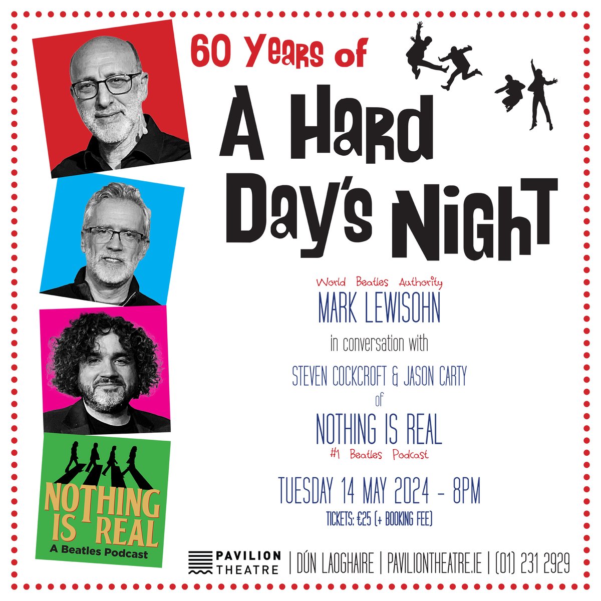 🎸 UPCOMING: @marklewisohn & @BeatlesPod - 60 Years of a Hard Day’s Night. Join Mark Lewisohn, the acknowledged authority on The Beatles, in conversation with Jason Carty and Steven Cockcroft hosts of the #1 Beatles podcast . Tue 14 May,| Book now: tinyurl.com/MarkLewisohn