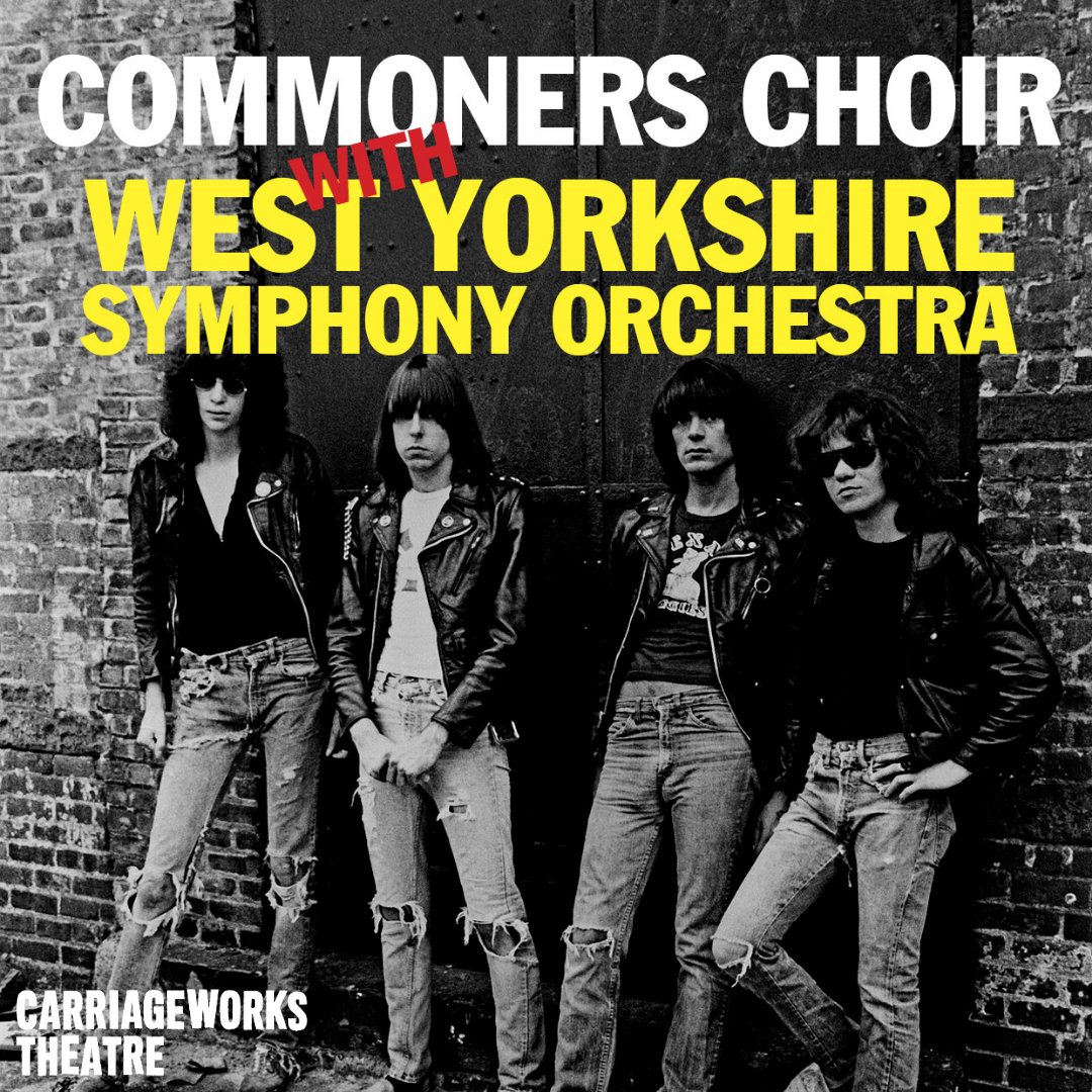 For one night only, join us at the Carriageworks for the Commoners Choir: Ramones Anniversary Concert 🎤 📅 Fri 26 Apr, 7:30pm 🎫 bit.ly/3TBhbIU @commonerschoir @WYSOLeeds #Leeds #Ramones #CommonersChoir #WestYorkshireSymphonyOrchestra