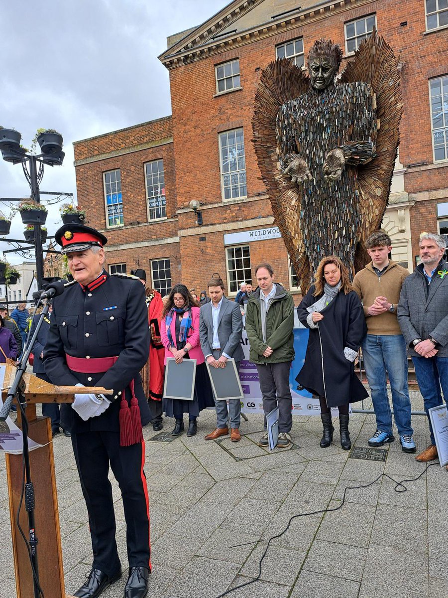 Ted Allen our Vice Lord-Lieutenant officially opened the Knife Angel exhibition in Taunton. The sculpture is made up of 100,000 knives and blades collected during knife amnesties by police forces across the UK. 'It was an honour and privilege to be there,' he said.