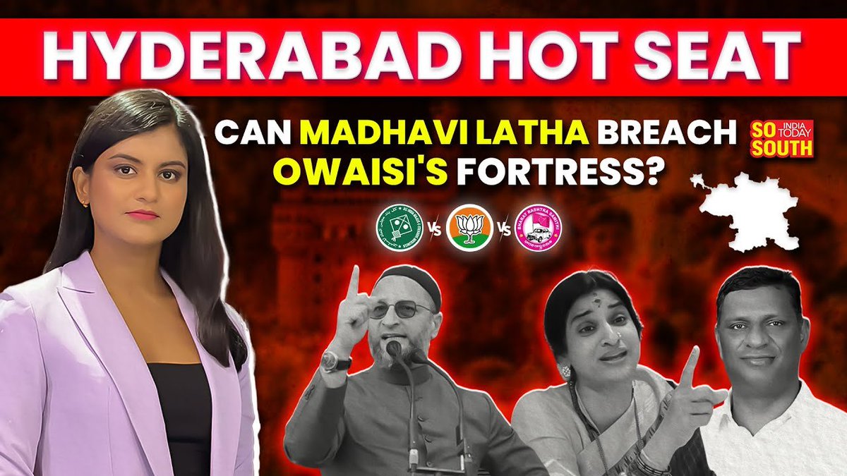 SosouthOfficial's tweet photo. #Hyderabad Lok Sabha Seat: @asadowaisi vs #MadhaviLatha vs Gaddam Srinivas Yadav  | SoSouth 
 
WATCH: https://t.co/pVSPCNeGTk #owaisi 

#madhavi #srinivasyadav #AIMIM #AsaduddinOwaisi  #loksabhaelection2024 #loksabhapolls #loksabha #bjp #aimim #brs #hyderabad @Akshita_N @gautyou https://t.co/L6L7xNj06U