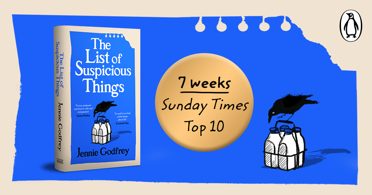💙🤍 The love for @jennieg_author's THE LIST OF SUSPICIOUS THINGS continues! Congratulations Jennie on seven weeks in the Sunday Times top 10 and thank you to all of you who have read and supported this incredible debut! 🤍💙 #TheListofSuspiciousThings