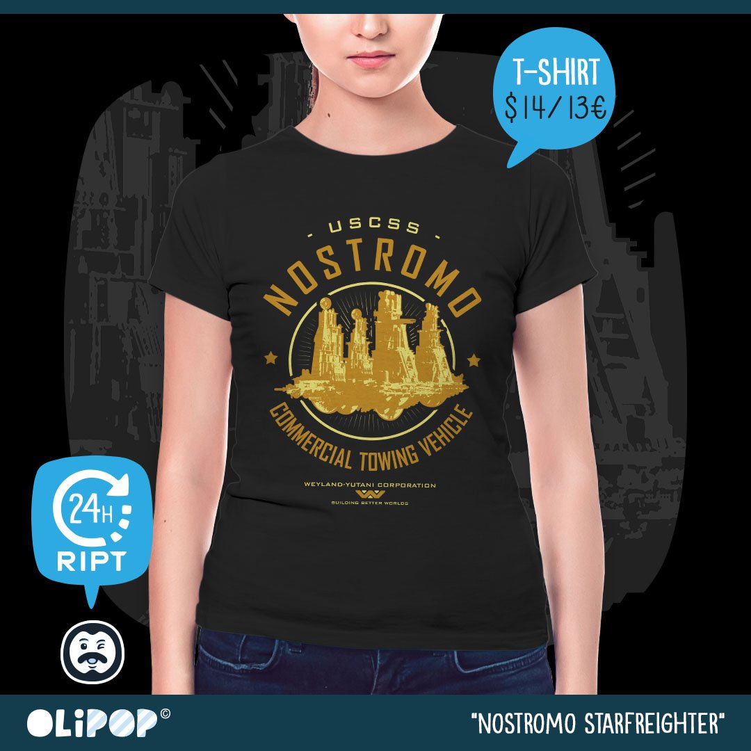 OliPopArt's tweet photo. 🇬🇧 Now on sale my #tshirt “Nostromo Starfrighter”, available 24 hours at @riptapparel from just $14/13€ 😃
——
https://t.co/sKeD2rJKIG
——
#olipopart #riptapparel #movies #aliens #nostromo #weylandyutani #corporation #uscss #ripley https://t.co/hguog6hy5R