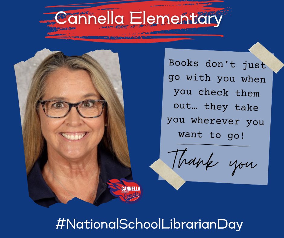 Cannella Elementary (@cannellaelem) on Twitter photo Another day to celebrate even more greatness! #nationalschoollibrarianday recognizes our amazing media specialist for all the hats they wear and the hearts and minds they impact! Thank you <a href="/MichaudTi/">Tiffany Michaud</a> for helping our #comets #SOAR #HCPS <a href="/HillsboroughSch/">Hillsborough Schools</a> Another day to celebrate even more greatness! #nationalschoollibrarianday recognizes our amazing media specialist for all the hats they wear and the hearts and minds they impact! Thank you <a href="/MichaudTi/">Tiffany Michaud</a> for helping our #comets #SOAR #HCPS <a href="/HillsboroughSch/">Hillsborough Schools</a>