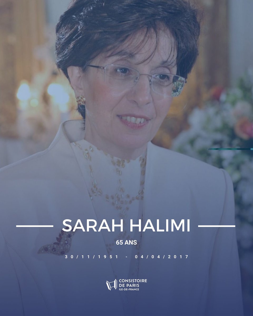 Le 04/04/2017, à l'âge de 65 ans, Sarah Halimi a été violemment assassinée et défenestrée parce que juive. Nous devons combattre sans relâche l'antisémitisme ! Que la mémoire de Sarah soit une bénédiction et qu'elle repose en paix. 🕯️ Ni oubli, ni pardon.
