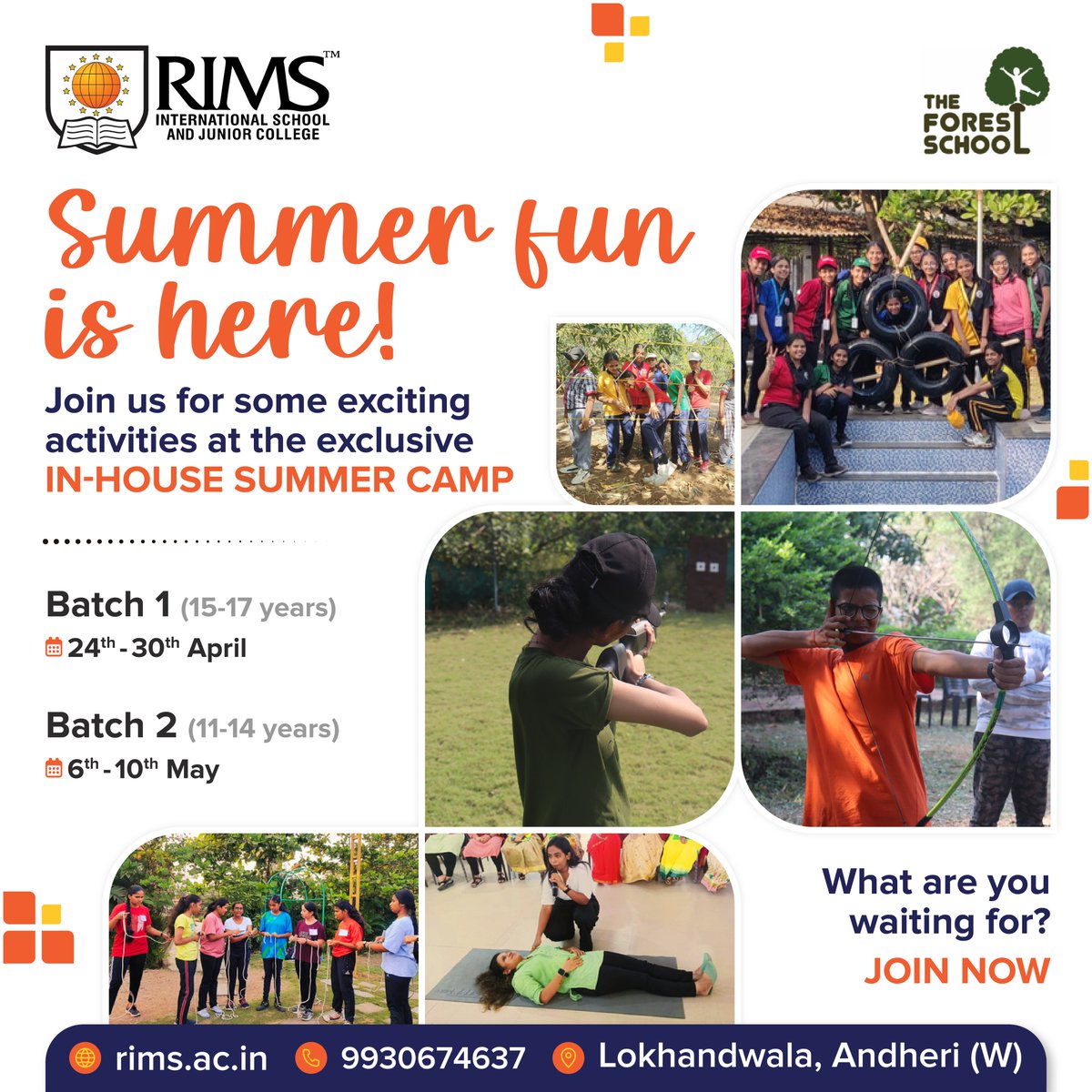 RIMSeducation's tweet photo. ☀️Summer's here, so is our In-house Summer Camp🏕 Calling everyone to join us for an unforgettable summer adventure in association with The Forest School🌳 filled with friends, fun, and new experiences! What are you waiting for? Join now: https://t.co/weyy51U2sN https://t.co/pYTn6jHIq8