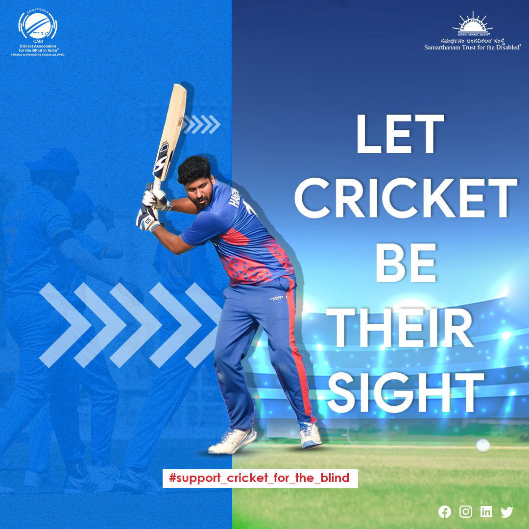 Let cricket be their sight, Support Cricket for the Blind. 

#CABI #support_cricket_for_the_blind #supportblindcricket