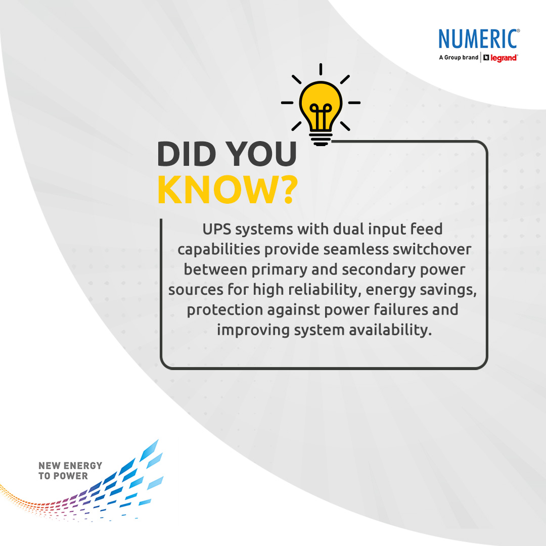 UpsNumeric's tweet photo. #DidYouKnow UPS systems like #TrimodHE with dual input feed capabilities are ideal for high-availability environments and mission-critical application where continuous power supply is critical. Explore our #ModularUPSsolutions with #dualinputfeed for seamless switchover, high reliability and energy savings – https://t.co/n5kOc0201W 

#NumericUPS #NewEnergyToPower #KeorMOD #TrimodUPS #ReliablePerformance #UninterruptedBusinessContinuity #MissionCriticalApplications #uninterruptiblepowersupply #UPSmanufacturer