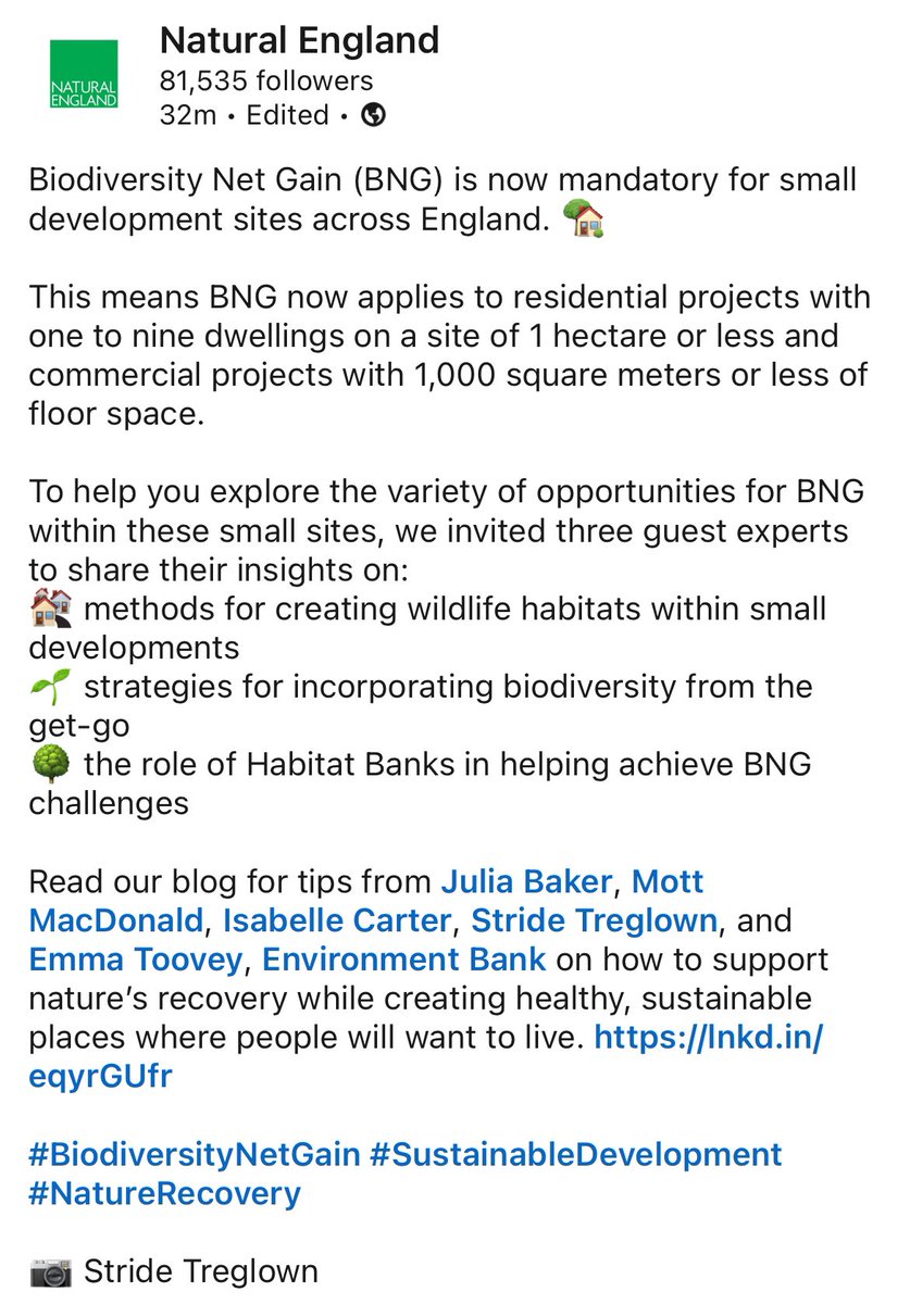 I'm curious, an example of ‘habitat’ which will be ‘created’ as BNG? What species are supported here? What will this ‘habitat’ look like after 12, 24, 36 months? & to offset loss of irreplaceable habitat? we have to assume the worst in the absence of evidence @horton_official