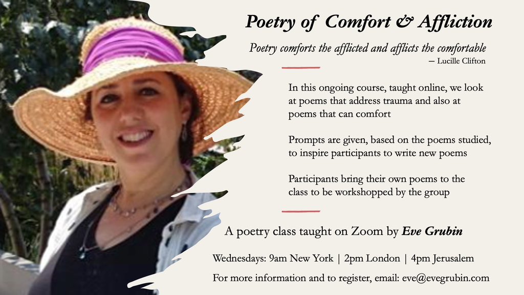 It’s such a pleasure discussing poetry with wonderful poets each week. All are welcome to register. #poetryheals