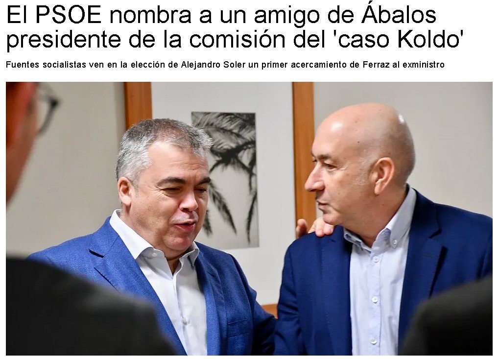 El PSOE designó a Alejandro Soler para presidir la comisión del Congreso del caso Koldo, vinculándolo estrechamente con Ábalos. Su nombramiento busca calmar tensiones tras el pacto roto. El partido teme que el aislamiento de Ábalos lo lleve a revelar secretos