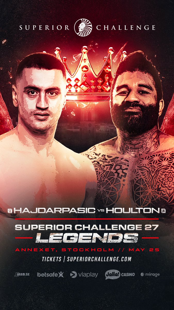 Nermin Hajdarpasic 🇸🇪 vs 🇬🇧 Joffie Houlton 
Heavyweight bout
Superior Challenge 27
May 25 - Annexet - Stockholm
Powered by @betsafe

#mma #superiorchallenge #mixedmartialarts #mmagala