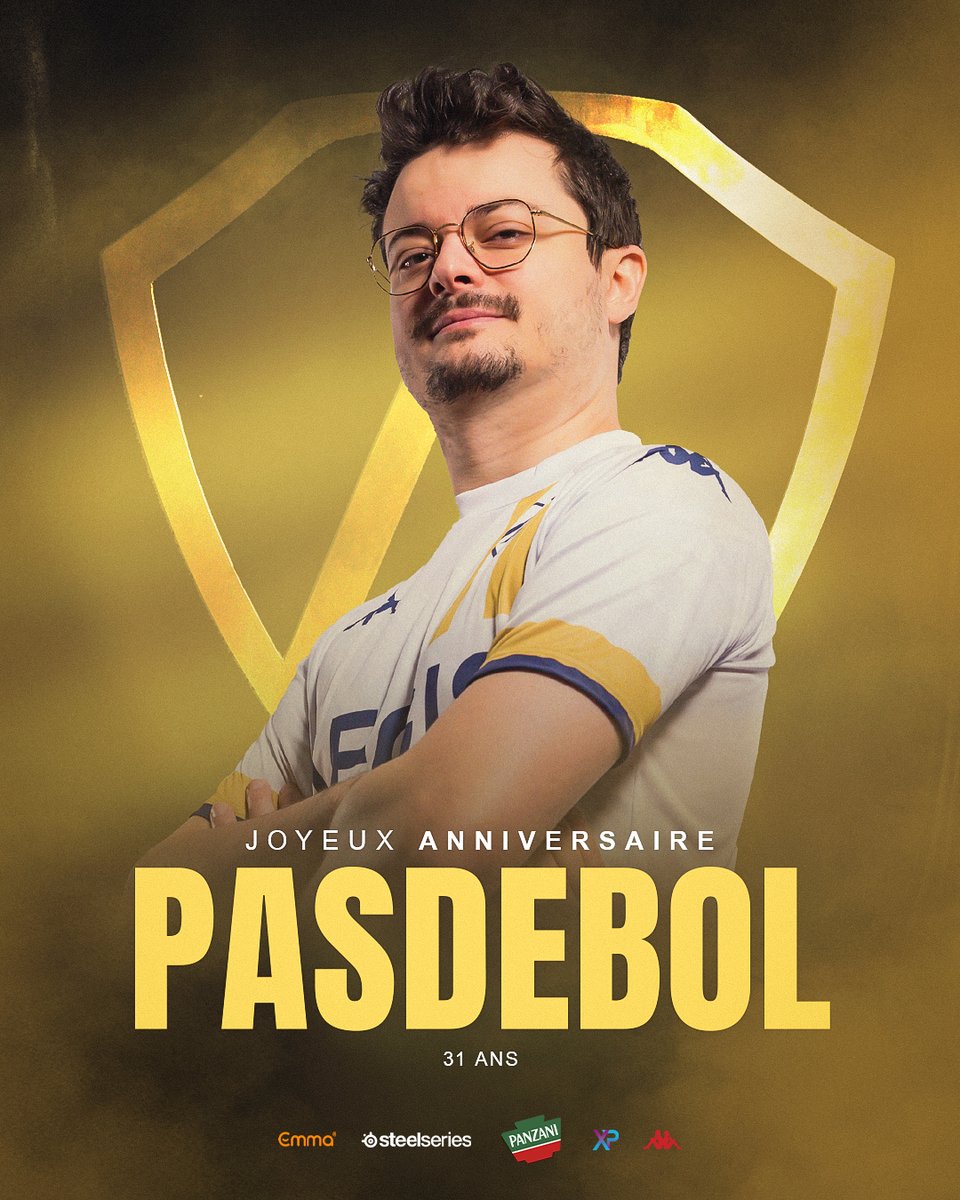 Présent depuis la naissance d'AEGIS, le boss PasDeBol fête aujourd'hui son anniversaire 🎂 On trinque à tous les titres déjà obtenus et à ceux qui vont continuer de remplir son armoire à trophée 🍾 #ShieldsUp