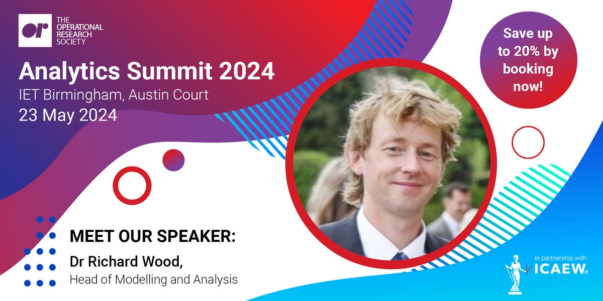 Dr. Wood will explore the NHS's shift from paper records to the digital data, emphasising the challenge of leveraging this wealth of information for actionable insights. #Analytics #AS24 #AI #ThisIsOR #ORMS Early bird offer ends soon - save 20% book now: theorsociety.com/events/analyti…