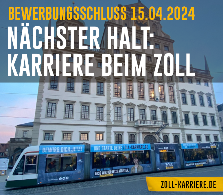 ❗ Bis zum 15.04.24 läuft der Bewerbungszeitraum für die dualen Studiengänge Verwaltungsinformatik & Zolldienst des Bundes. 🤝 Interesse? Jetzt einsteigen in den Karriere-Zug des Zolls & Teil unseres Teams werden. Infos zu Studiengängen & Anforderungen: zoll-karriere.de