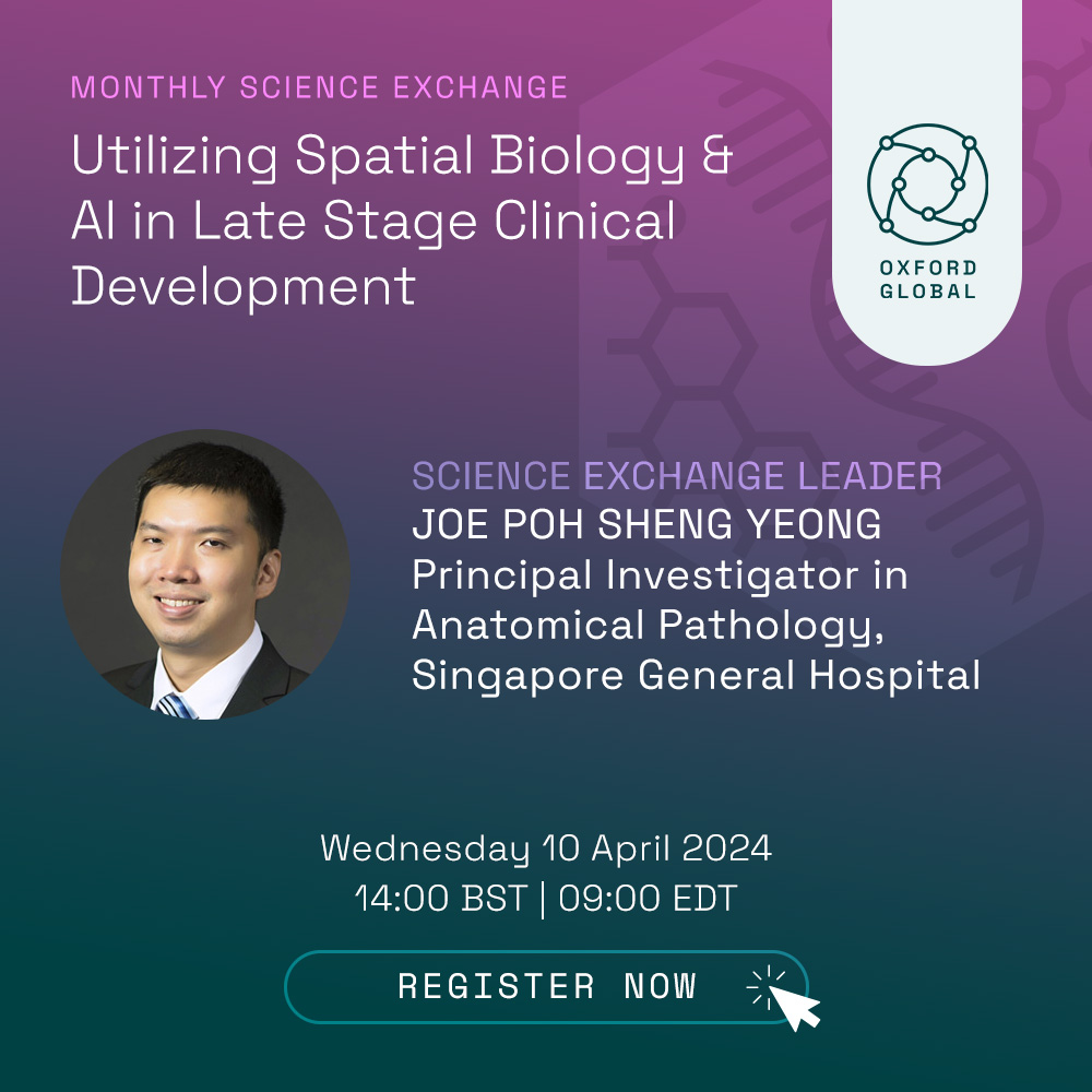 Don't miss our FREE webinar on the integration of spatial biology and AI in advanced clinical trials, featuring Joe Poh Sheng Yeong from Singapore General Hospital! 🧬 📆 Wednesday 10th April 2024 🕓 14:00 BST | 09:00 EDT 🖥️ Register here: hubs.la/Q02rNCts0 #OGOmics