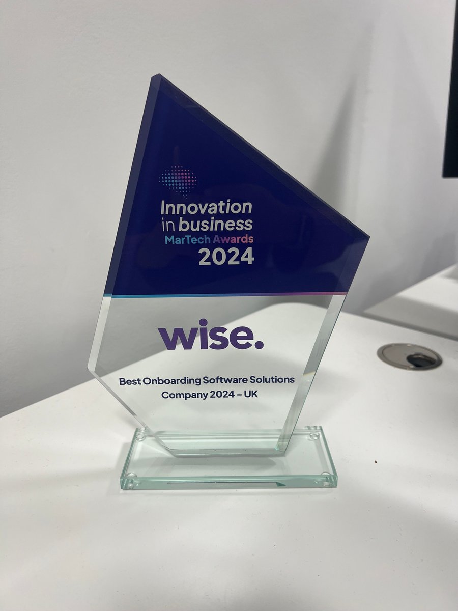 We really have started the year on a high!

We were recently awarded 'Best Onboarding Software Solutions Company 2024 - UK' at the Innovation in business MarTech Awards 2024.

buff.ly/3VIxDd2 

#MarTechAwards #InnovationInBusiness #OnboardingSoftware #Wise #WithWise