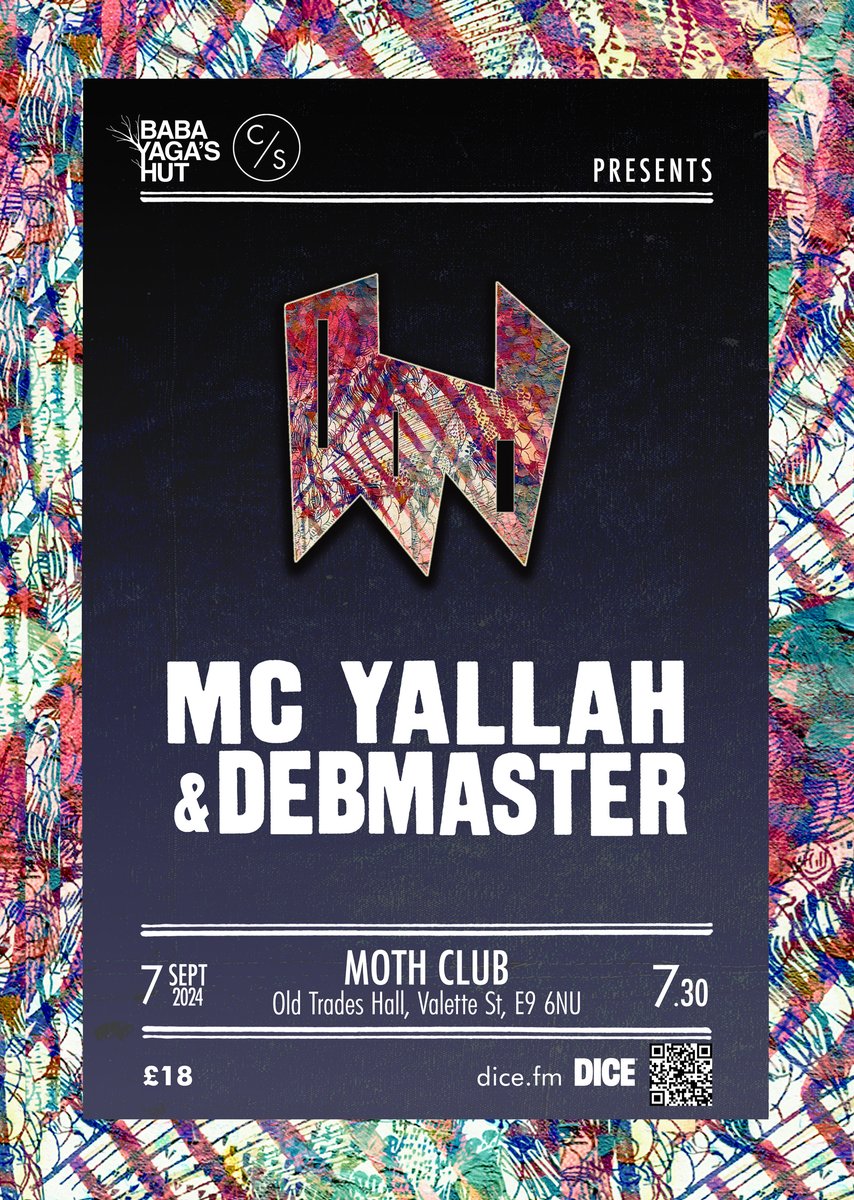 Thanks so much for everyone's patience with us, I'm delighted to announce the rescheduled <a href="/yallah_mc/">Mc Yallah</a>  &amp; <a href="/_DEBMASTER_/">debmaster</a>  shows from last year at <a href="/Cafeoto/">Cafe OTO</a>  are now going to be at <a href="/Moth_Club/">MothClub</a> on Sept 7th!

All tickets remain valid and have been moved over.

link.dice.fm/wb6b91b25c5c