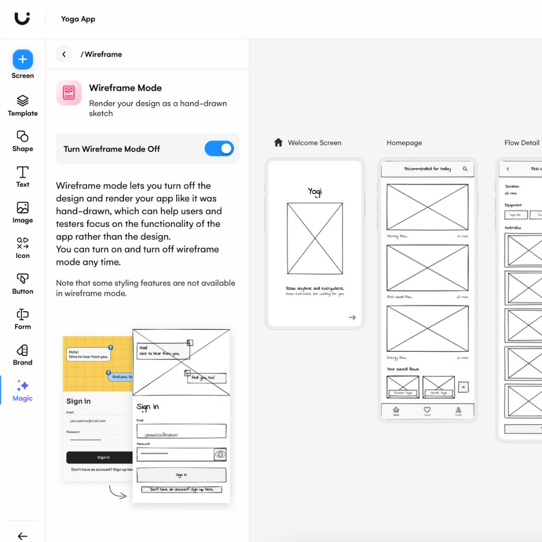 uizard ✨ by Miro Labs (@uizard) on Twitter photo Switch fidelities so that you can work in the one that suits you and your team. Whether you need to focus on the blueprint, or need to present in a simplified way for stakeholders, Wireframe Mode transforms designs into digital wireframes instantly.
Save time with <a href="/uizard/">uizard ✨ by Miro Labs</a> ✨ Switch fidelities so that you can work in the one that suits you and your team. Whether you need to focus on the blueprint, or need to present in a simplified way for stakeholders, Wireframe Mode transforms designs into digital wireframes instantly.
Save time with <a href="/uizard/">uizard ✨ by Miro Labs</a> ✨