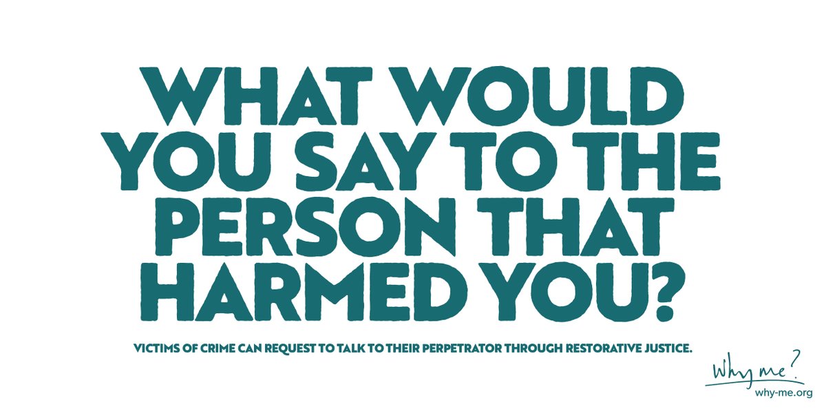 If the person who harmed you was in the room with you, what would you say? Our billboard campaign is a powerful representation of the potential of Restorative Justice to facilitate dialogue and healing.