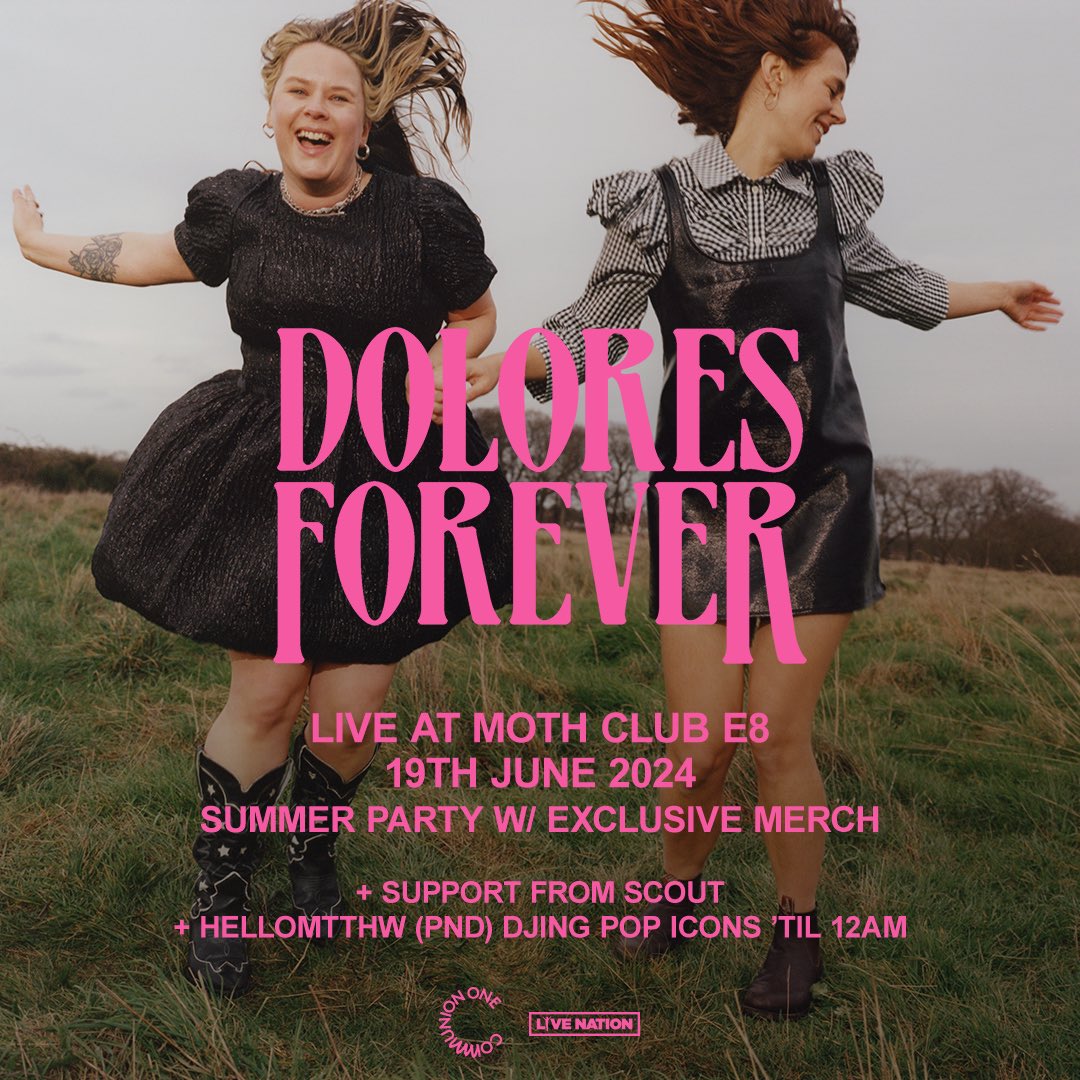 Musical duo @DoloresForever are coming to @Moth_Club this June! Grab your tickets tomorrow at 10am 💖