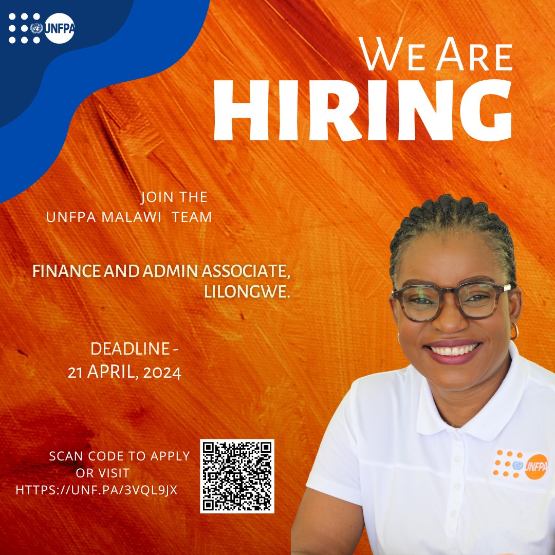 Ready to use your finance and administrative skills for good? Join us at UNFPA Malawi and contribute to important work that truly matters. 🌟 Support vital projects 📈 Enhance your professional growth 👥 Join a supportive team!