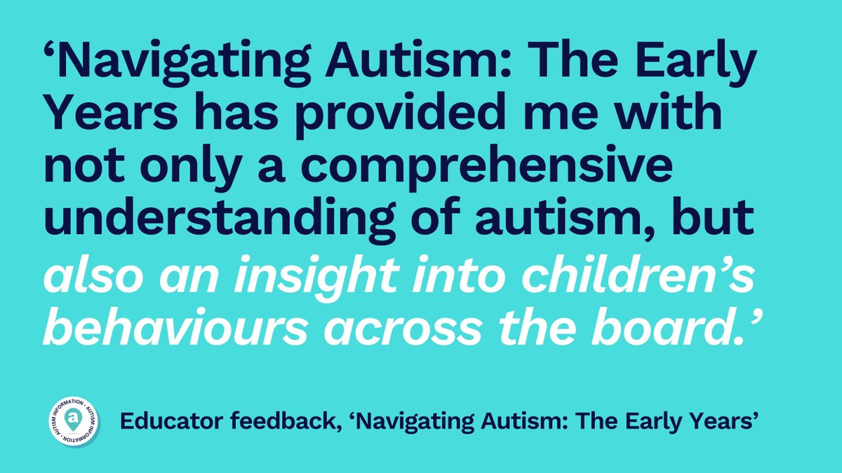 AutismAwareAus's tweet image. We think ‘#NavigatingAutism: The Early Years’ is great, but don’t just take our word for it! Hear from some #earlychildhood educators who have already completed the course about what they found valuable from it. Learn more &amp;amp; enrol for free here: buff.ly/3T14ckX