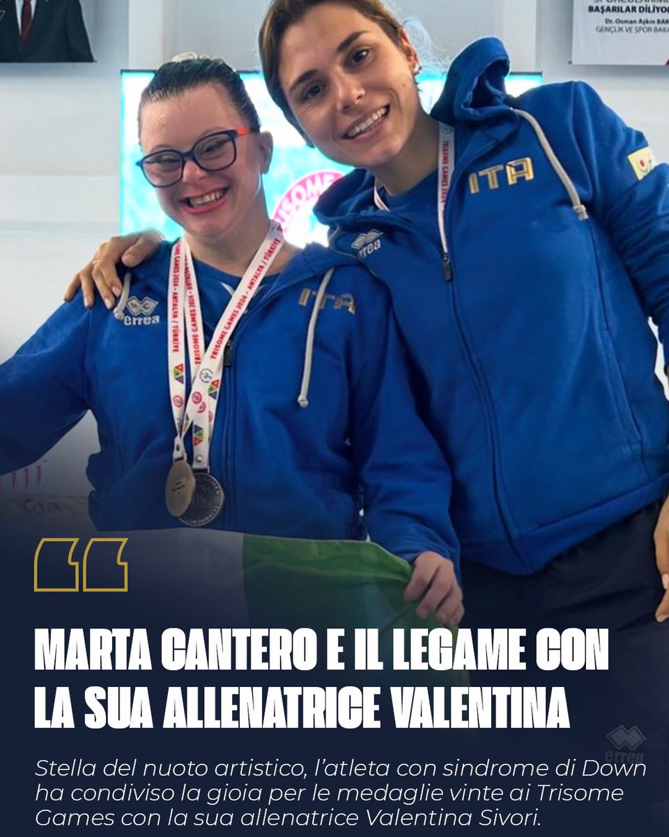 Un legame strettissimo quello tra Marta Cantero, sincronette con sindrome di Down capace di vincere tutto a livello internazionale, gli ultimi successi ai Trisome Games in Turchia, e la sua allenatrice Valentina Sivori. Qui le parole di Valentina 👉 instagram.com/p/C5TwUszNwPv/…