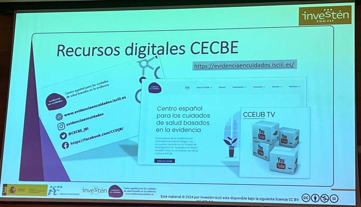 📌Teresa Moreno de @Investenisciii nos anima a participar en los proyectos que tienen. 📌 Proyectos destinados a trasladar los conocimientos a la práctica clínica. 📌 Nos aporta los recursos digitales donde poder acceder a ellos. #3esalud