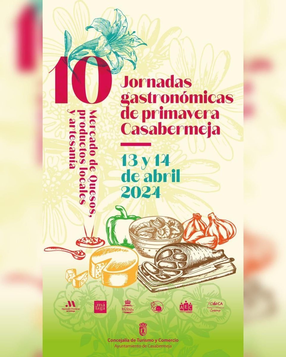 Los días 13 y 14 de abril tendrán lugar en #Casabermeja las Jornadas Gastronómicas de Cocina tradicional de Primavera en las que podrás disfrutar de muchas actividades: visita a Molino del Hortelano, mercado de productos locales...¡no te la pierdas!🌸🍅🥗

laopiniondemalaga.es/municipios/202…