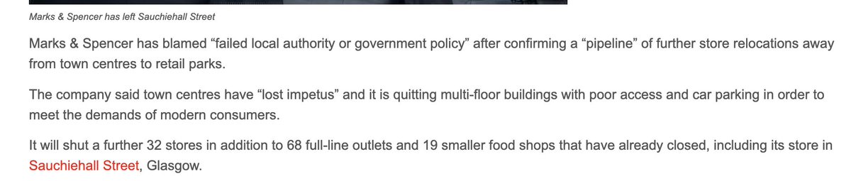 @dom155rich1 @ShimanoSteve @RachelAldred Marks & Spencer have directly blamed council policies of #ReducedAccess (LTNs, CPZs) for their policy of relocating from town centres to retail parks, cf Walworth Rd. @coyleneil @kieronjwilliams @mcash @merrilldarren @cllrmseaton @createstreets @djjmilner dailybusinessgroup.co.uk/2022/05/ms-bla…