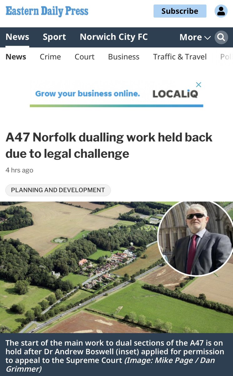Enough Mr Boswell. This has gone on too long. We campaigned for 20yrs to get the dirty dangerous old #A47 dualled. @A47Alliance #JustDualit There’s nothing *green* about: 💨congestion🚛 🚗rat-running 🌊flooding 🚑car crashes all being caused by delays to the A47 works: