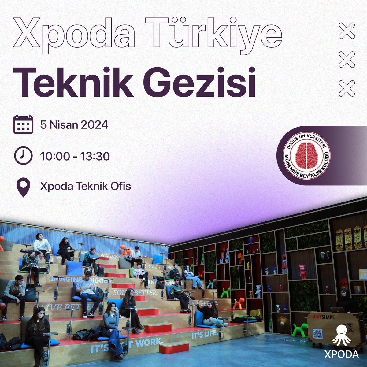 Türkiye'nin lider kodsuz yazılım platformu Xpoda olarak, no code dünyasının kapılarını sizin için aralıyoruz. Kodsuz yazılımı yerinde deneyimleyebilmeleri için Doğuş Üniversitesi Mühendis Beyinler Kulübü'nü Xpoda Teknik Ofis’e davet ediyoruz. #xpoda #nocode #dijitaldönüşüm
