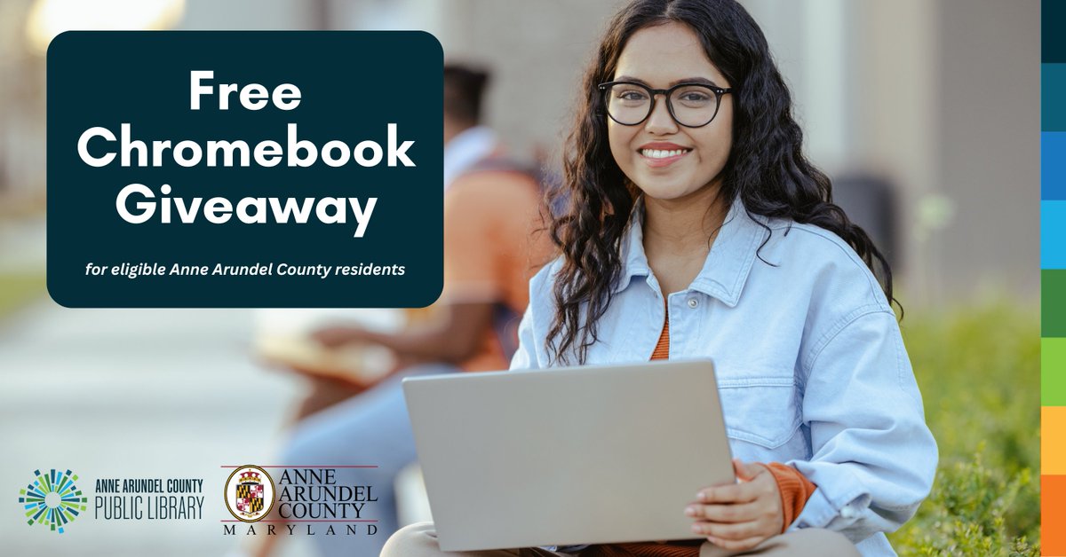 aacpl (@aacpl) on Twitter photo We still have appointments for this afternoon's Chromebook giveaway at Severna Park Library! Check your eligibility and register for an event at aacpl.net/chromebooks.
<a href="/AACountyGovt/">Anne Arundel County Government</a> We still have appointments for this afternoon's Chromebook giveaway at Severna Park Library! Check your eligibility and register for an event at aacpl.net/chromebooks.
<a href="/AACountyGovt/">Anne Arundel County Government</a>