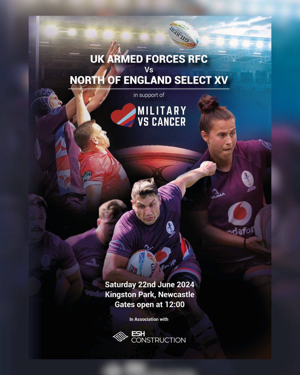 Kingston Park will host a @Militaryvcancer double-header on Saturday June 22 (1pm KO), with the UK Armed Forces RFC and a North of England Select XV going head-to-head in both a men's and women's fixture. Tickets for the event are on sale now and are available to purchase for…