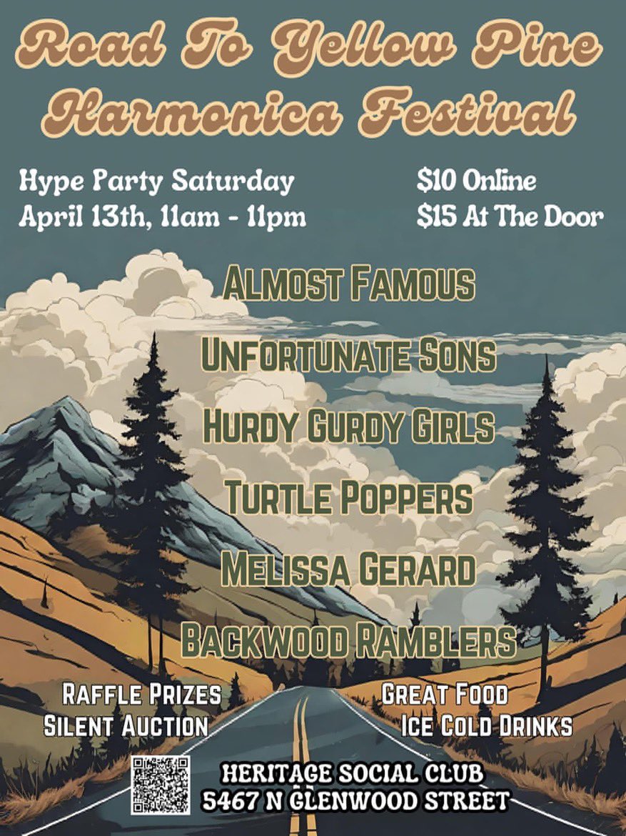 YellowPineIdaho's tweet photo. Join us April 13th in Boise for the Road To Yellow Pine Harmonica Festival at The Heritage Social Club. @IdahoStatesman @IdahoNews6 @KTVB @IDAHOgov @Steelheads #idaho @CityOfBoise @CBS2Boise @boisemayor @BroncoSports #yellowpineidaho https://t.co/fEJoJT07hT