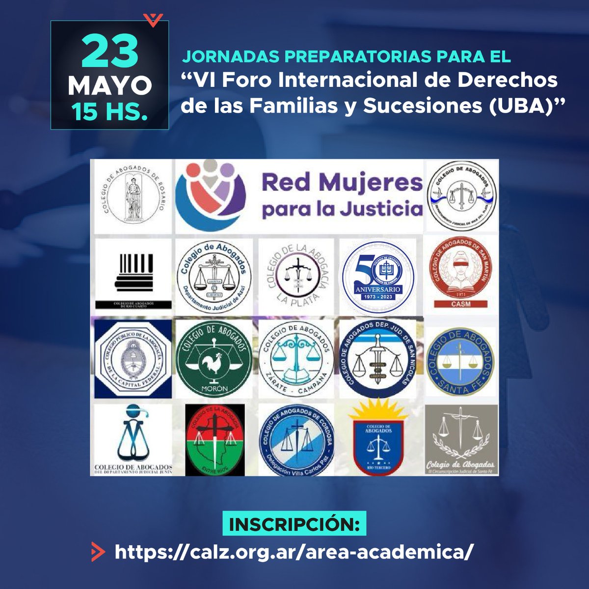 calzlomas's tweet photo. 🗓️Martes 23 de Mayo a las 15hrs
🗣️Expone: Dr. Néstor E. Solari - Dra. María Gabriela Coloccini - Dra. Alicia Taliercio
✍️Inscripción: https://t.co/SqLKoFk7i9
👥Modalidad: Virtual vía Zoom
✅Actividad no arancelada. Con inscripción previa
📧Info y consultas: areaacademica@calz.org https://t.co/XbRGUumsHf