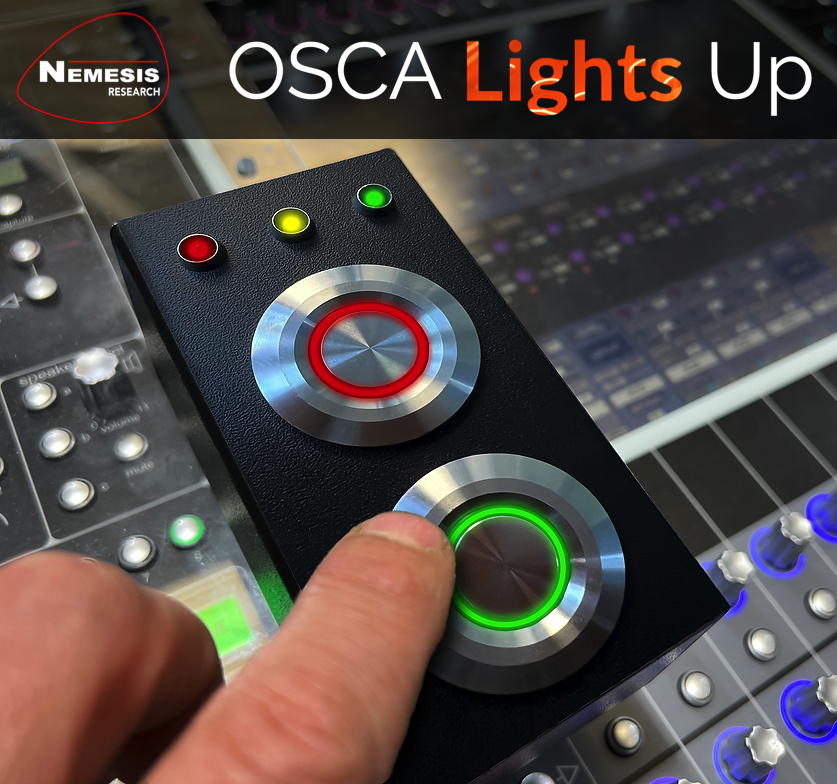 NemesisAudio's tweet photo. The OSCA-R2 is a multiple command show control button box with 2 large illuminated momentary push buttons and three OSC triggered LED's

For more info and full specification - https://t.co/3kGLT3W8Sy

#NemesisResearch #ShowControl #ProductionTools #BackupSolutions #OSC #MIDI https://t.co/VEVYhhh3SO