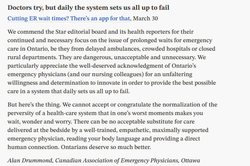 My letter in today's Toronto Star. @CAEP_Docs @IFEM2