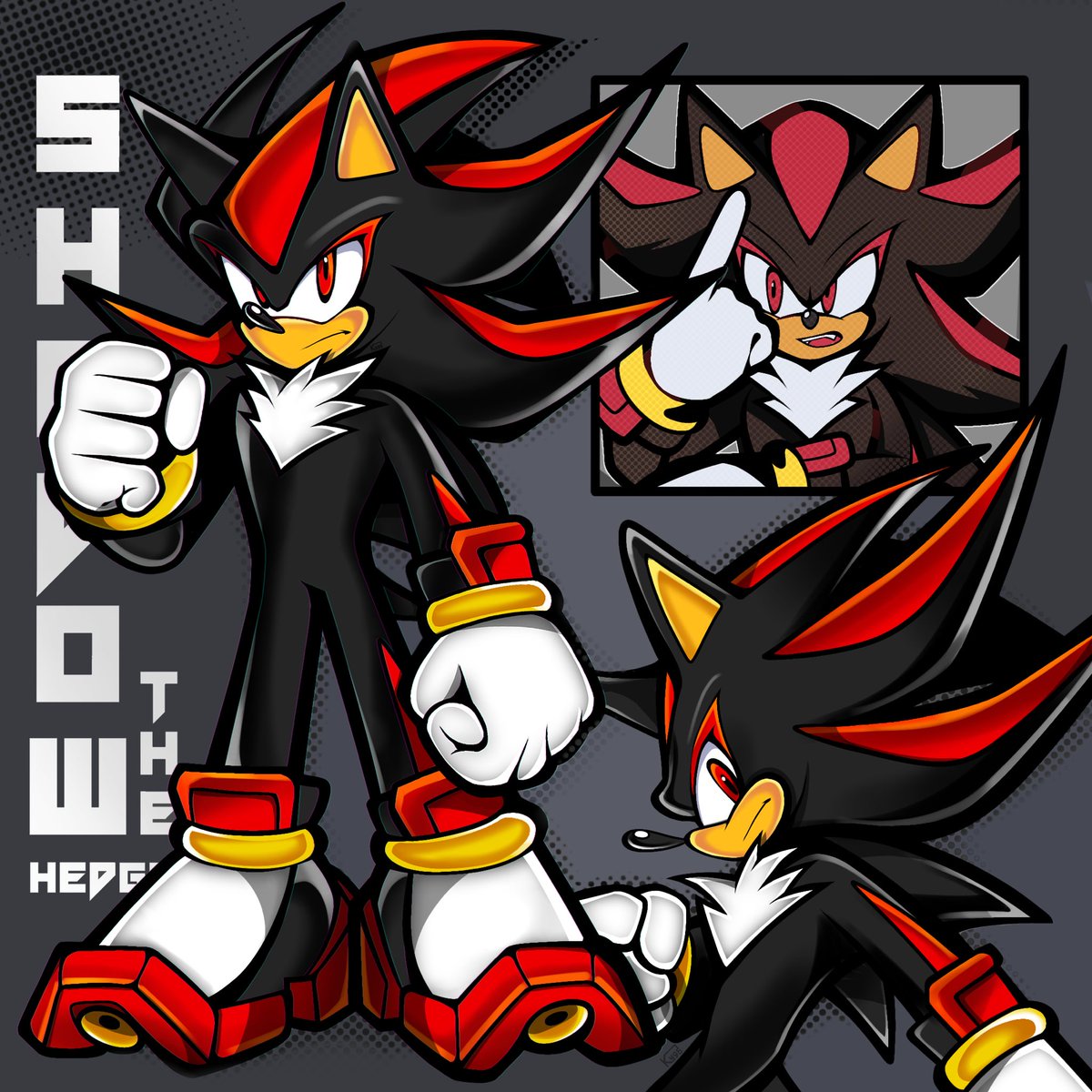 #ShadowTheHedgehog Tried to draw Shadow using the Uekawa style