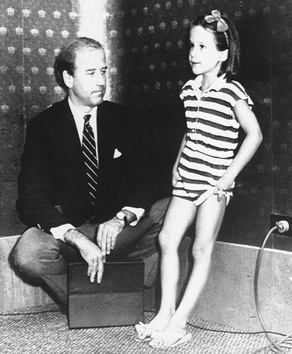 In this Aug. 1, 1987 photo, a six-year-old Ashley Biden, daughter Joe Biden, got a taste of campaigning with her dad, in Des Moines, Iowa. Ashley Biden would eventually write in her diary that she had taken showers with her father, Joe Biden and how afraid she would be of him…