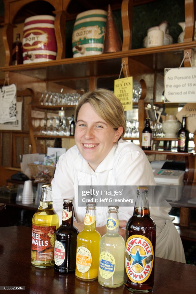 A female bartender in the 1913 Town at the Beamish North of England Open Air Museum (2016)