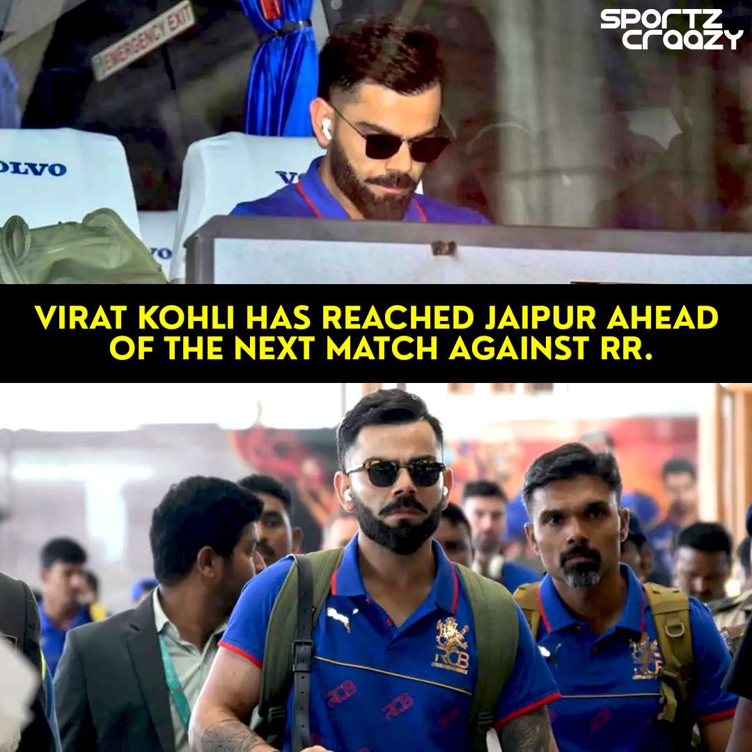 Virat Kohli arrives in Jaipur ahead of the upcoming match against RR. #Cricket #ViratKohli #Champion #Match #RajasthanRoyals #RoyalChallengersBengaluru #KingKohli #Jaipur #Sportzcraazy #Followus #Comment